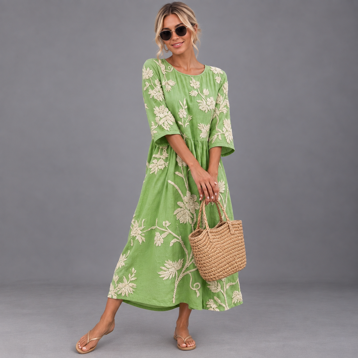 Vestido casual de mujer con estampado floral