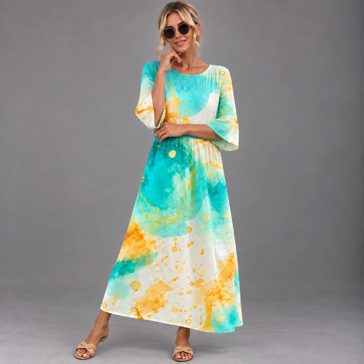 Vestido casual de mujer con estampado floral