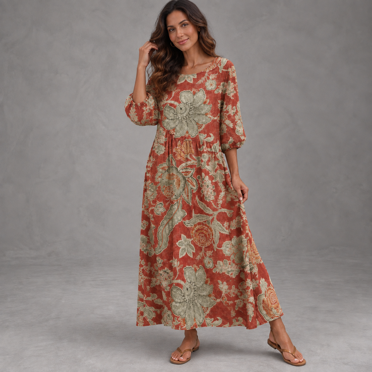 Vestido casual de mujer con estampado floral