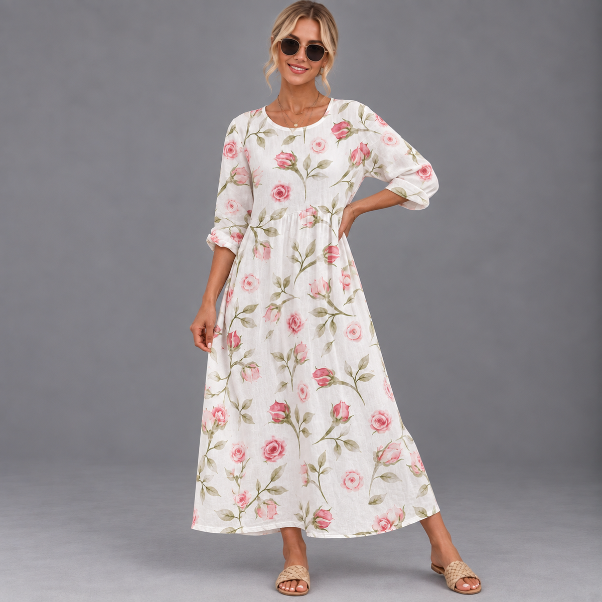 Vestido casual de mujer con estampado floral