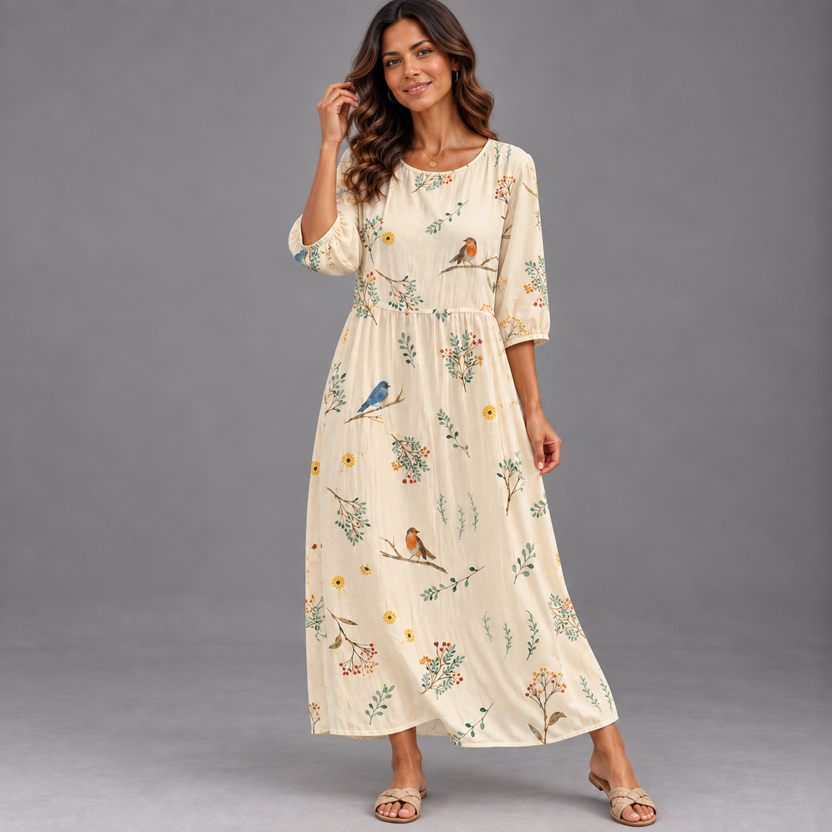 Vestido casual de mujer con estampado floral