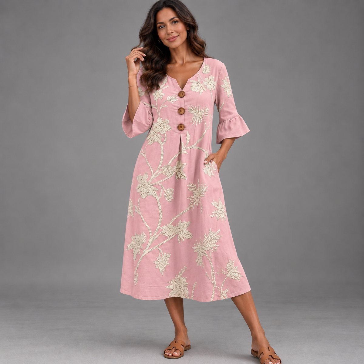 Vestido casual de mujer con estampado floral