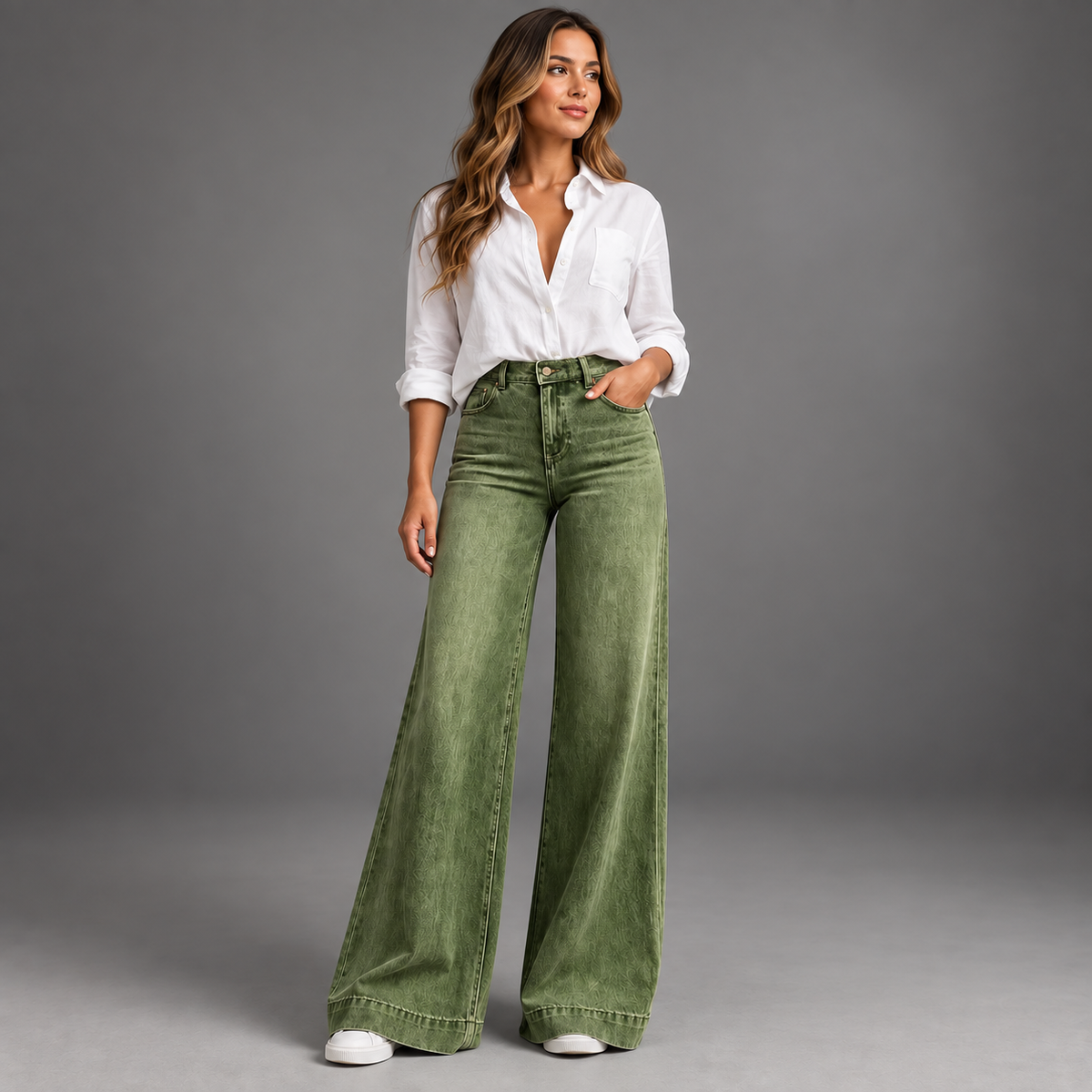Lucía™ | Jeans Palazzo de Cintura Alta