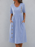 Rosabel | Vestido midi a rayas costeras
