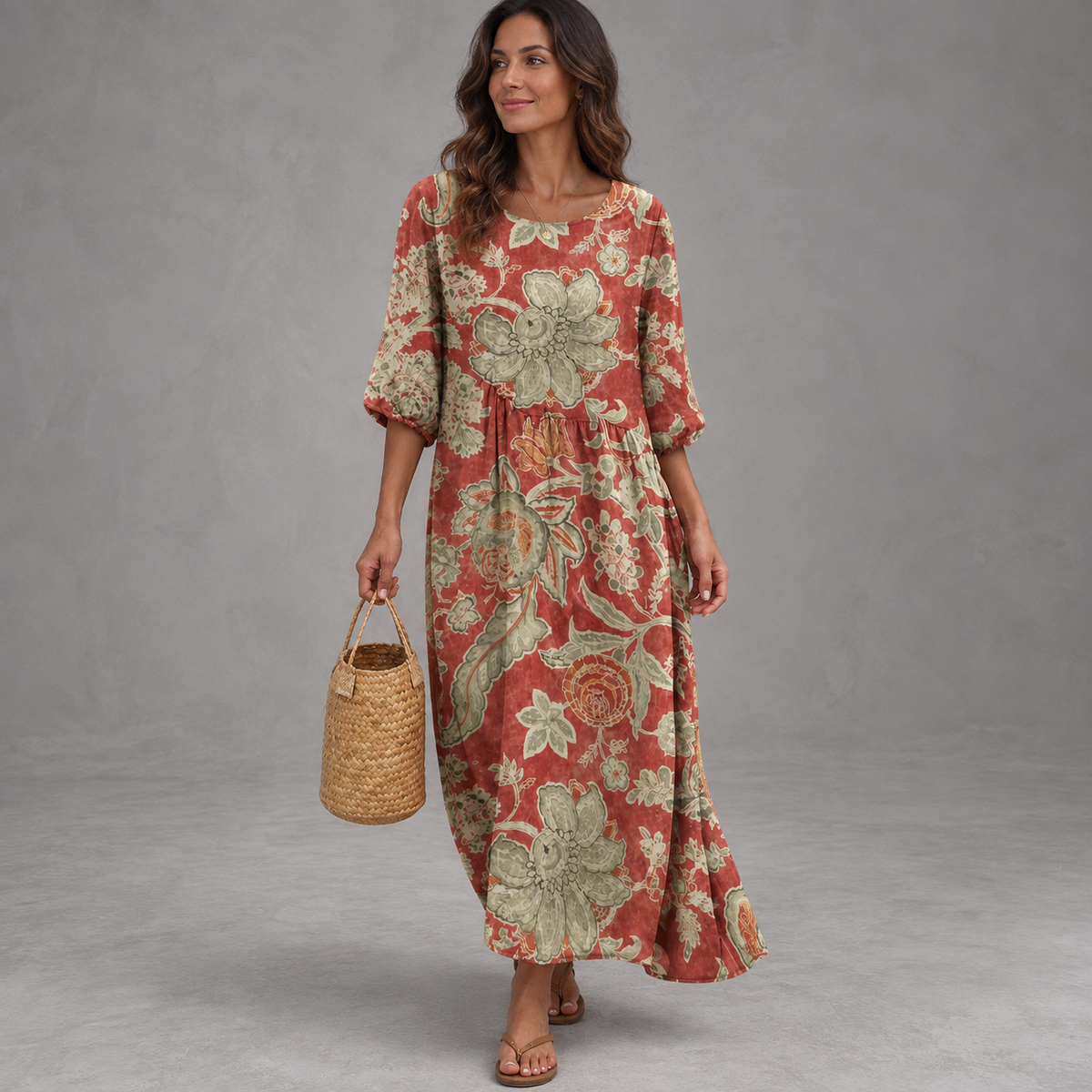 Vestido casual de mujer con estampado floral