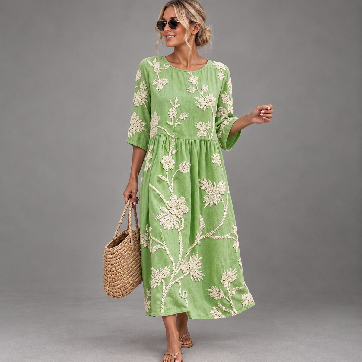 Vestido casual de mujer con estampado floral