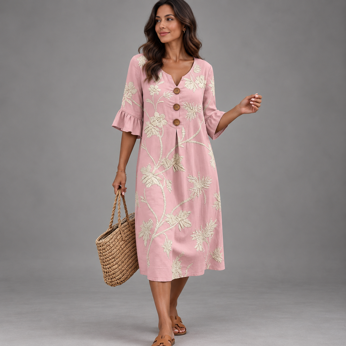 Vestido casual de mujer con estampado floral