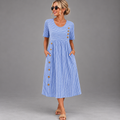 Rosabel | Vestido midi a rayas costeras