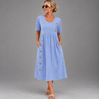 Rosabel | Vestido midi a rayas costeras