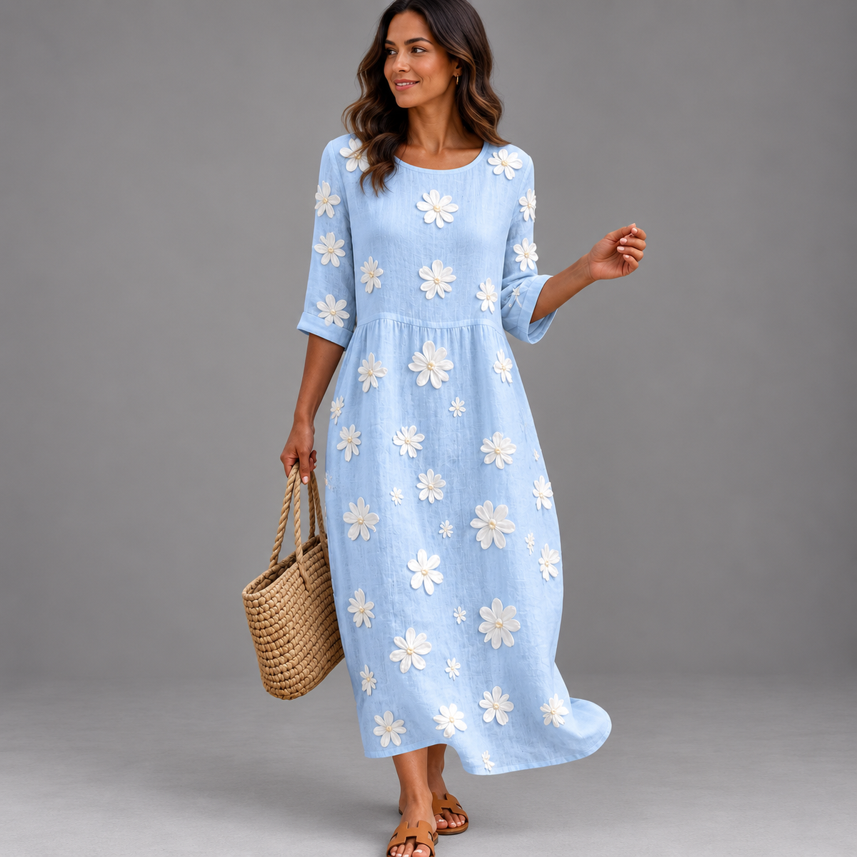 Vestido casual de mujer con estampado floral