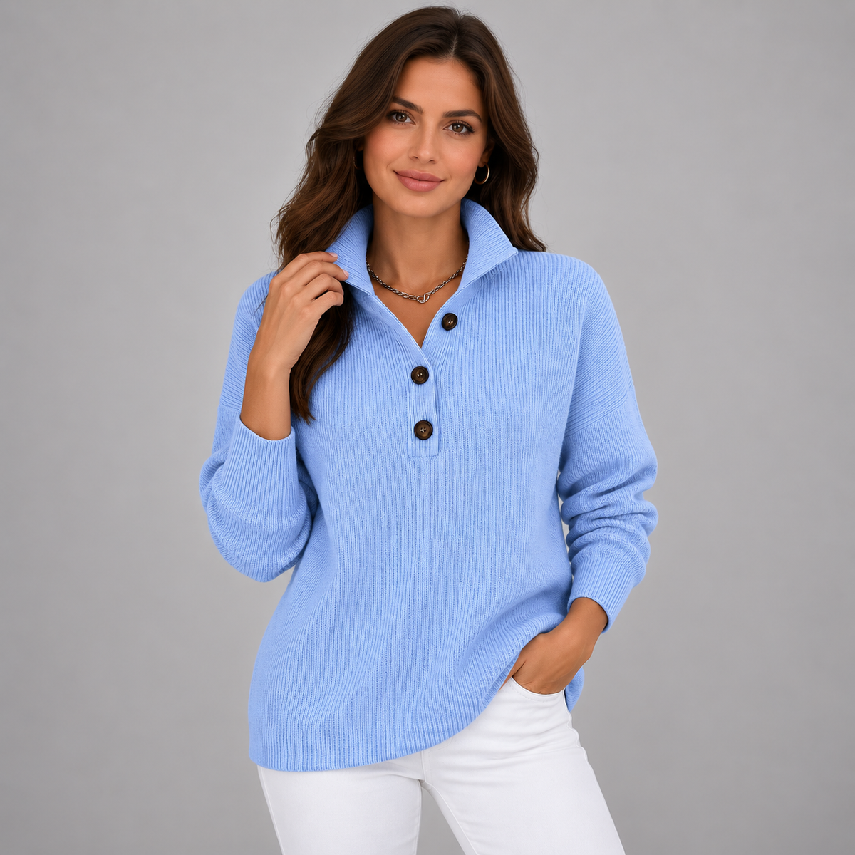 Florence™ | Jersey polo con cuello en V