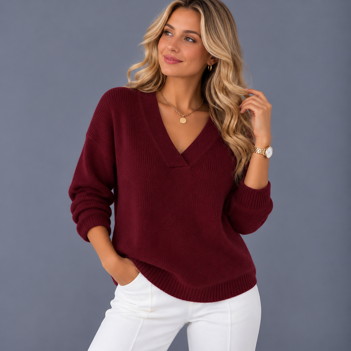 Vivelle™ | Jersey holgado con cuello en V