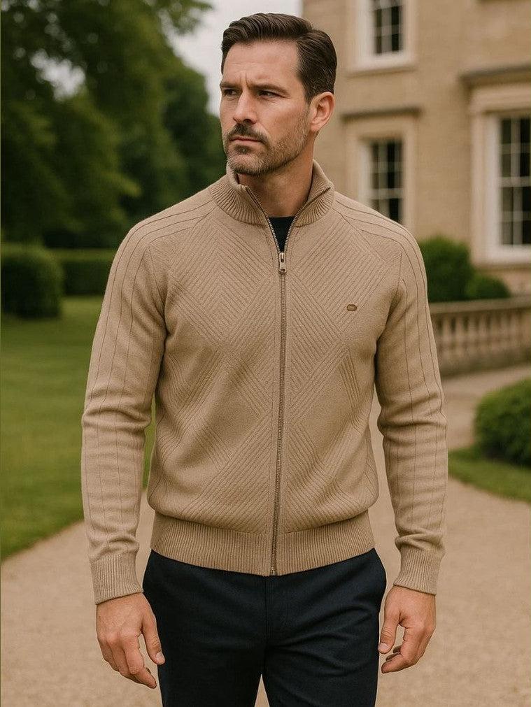Jacquard™ | Cárdigan de punto con cremallera
