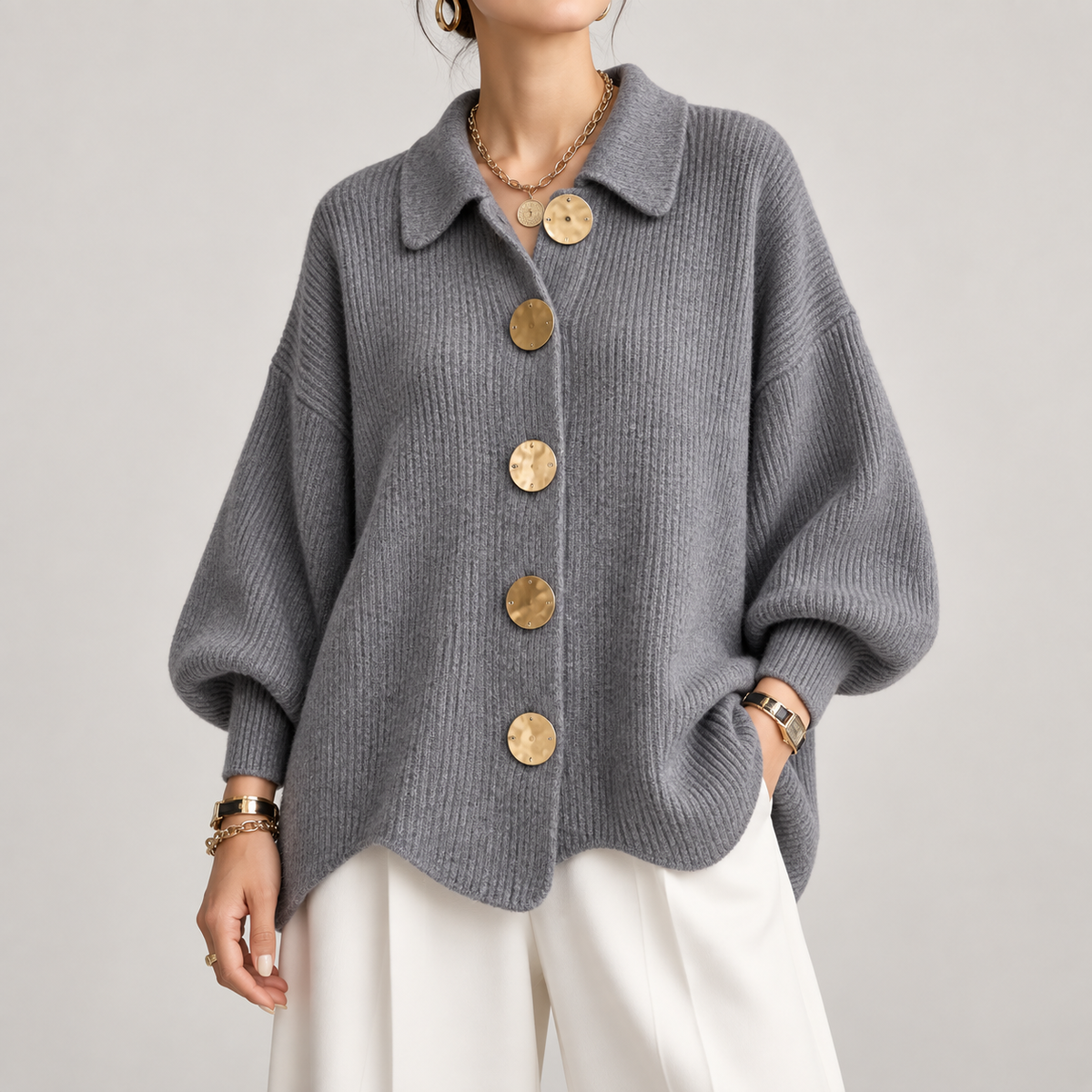 Ardelle™ | Cárdigan Oversize con Cuello