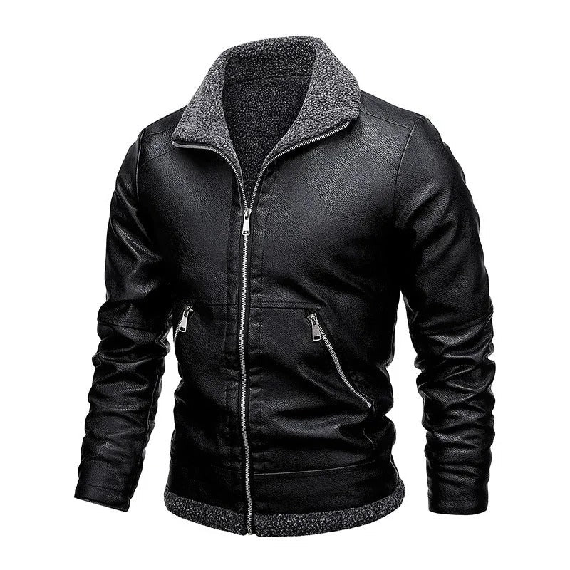 Mateo™ | Chaqueta de cuero elegante de felpa
