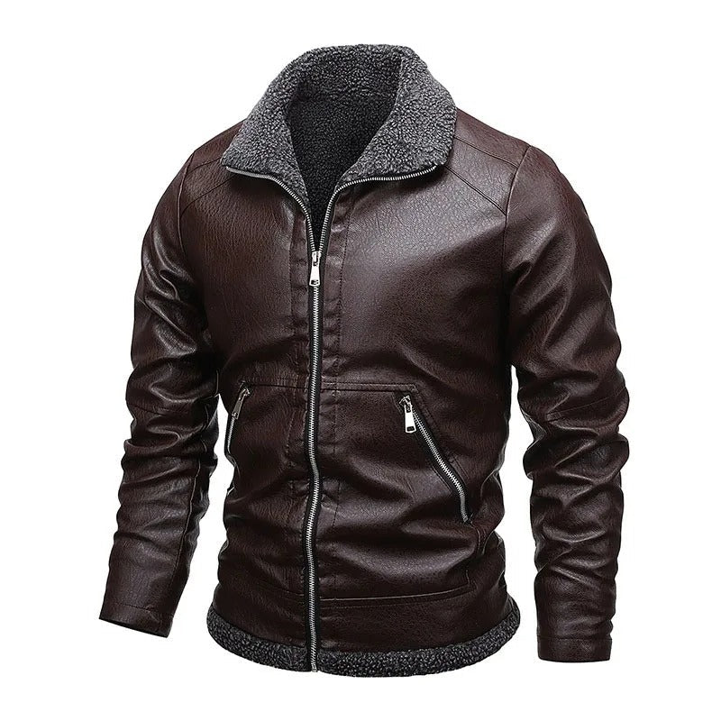 Mateo™ | Chaqueta de cuero elegante de felpa
