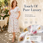 🌸 Vestido Floral con Escote en V y Detalle Retorcido en la Cintura
